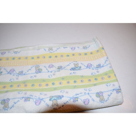 Vtg Hospital BABY Receiving Blanket Cotton 26X26 Bunny rabbit Easter Egg Nursery - Picture 7 of 7